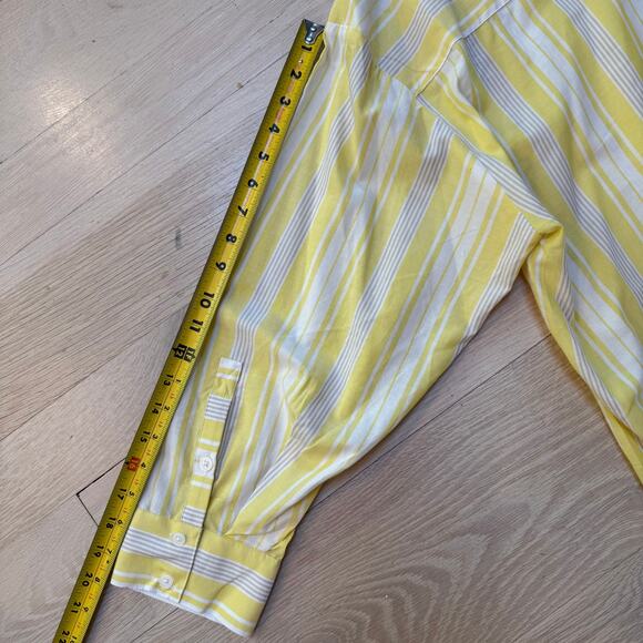 NWT Torrid Drop Shoulder Shirt SZ 2 Daydream Stripe 43420637 Butter Yellow - Picture 8 of 8